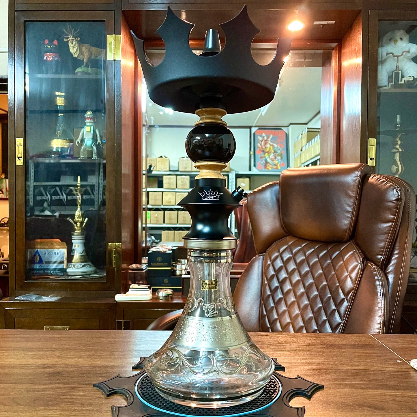 Regal Hookah Pawn Maple Ball Wood × Egermman Cosmo Black