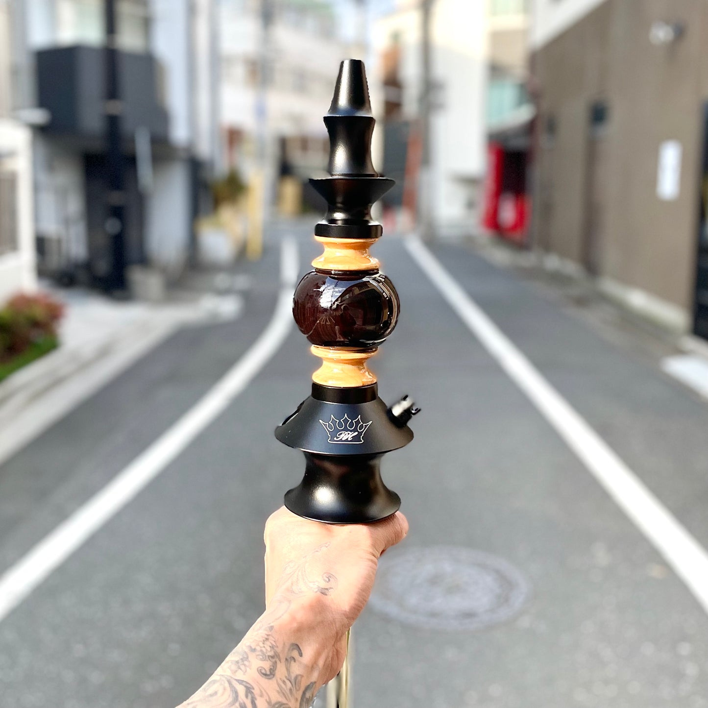 Regal Hookah Pawn Maple Ball Wood × Egermman Cosmo Black