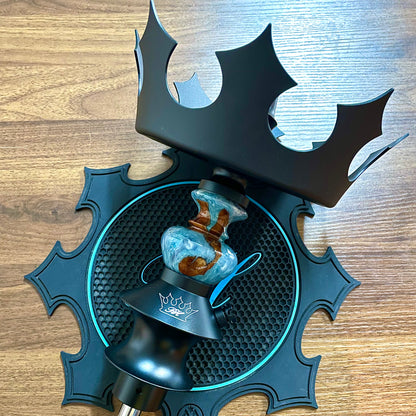 Regal Hookah Pawn Epoxy Wood Turquoise × Egermman Brazil Cosmo Blue
