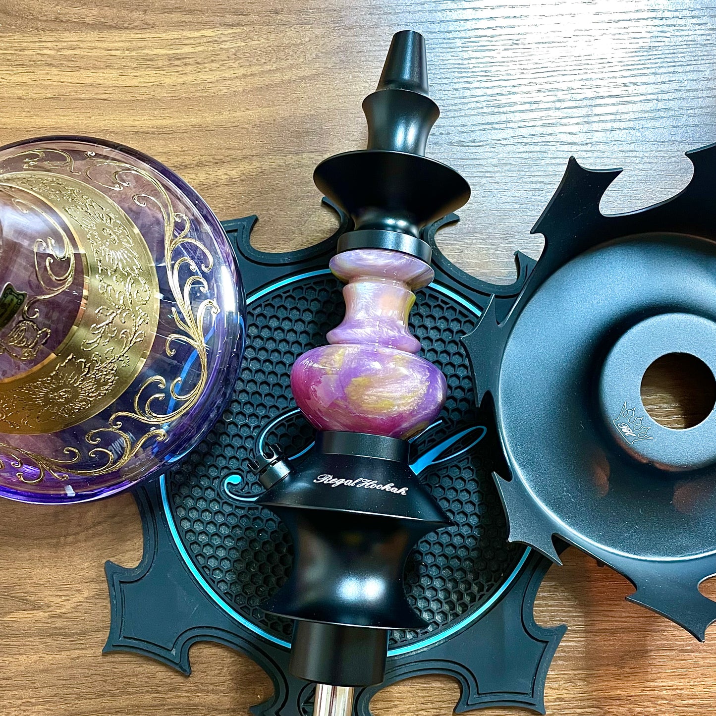Regal Hookah Pawn Epoxy Wood Purple × Egermman Brazil Cosmo Purple
