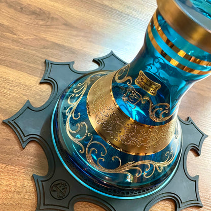 Regal Hookah Pawn Epoxy Honey Comb Blue × Egermann Brazil Cosmo Blue