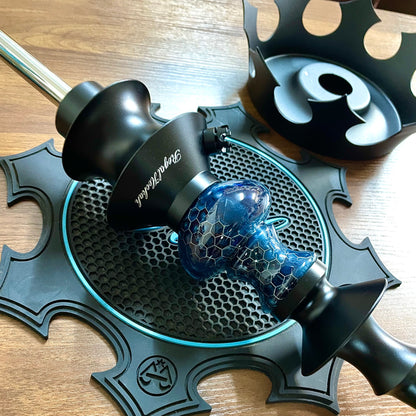 Regal Hookah Pawn Epoxy Honey Comb Blue × Egermann Brazil Cosmo Blue